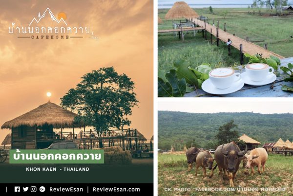ร้าน "บ้านนอก คอกควาย" คาเฟ่ทุ่งนาเปิดใหม่แถวเขื่อนอุบลรัตน์ ขอนแก่น (เปิดใหม่ 2562)(รวมรีวิว) #รีวิวอีสาน #รีวิวขอนแก่น reviewesan.com